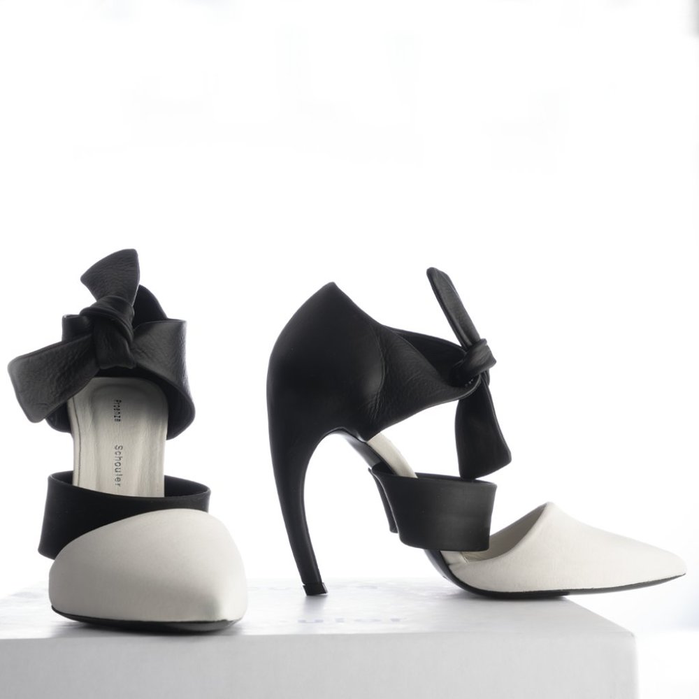 NIB Proenza Schouler Runway black and white leather shoes